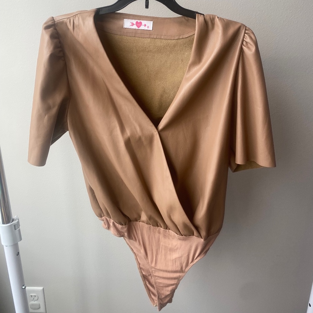 Buddy Love tan body suit